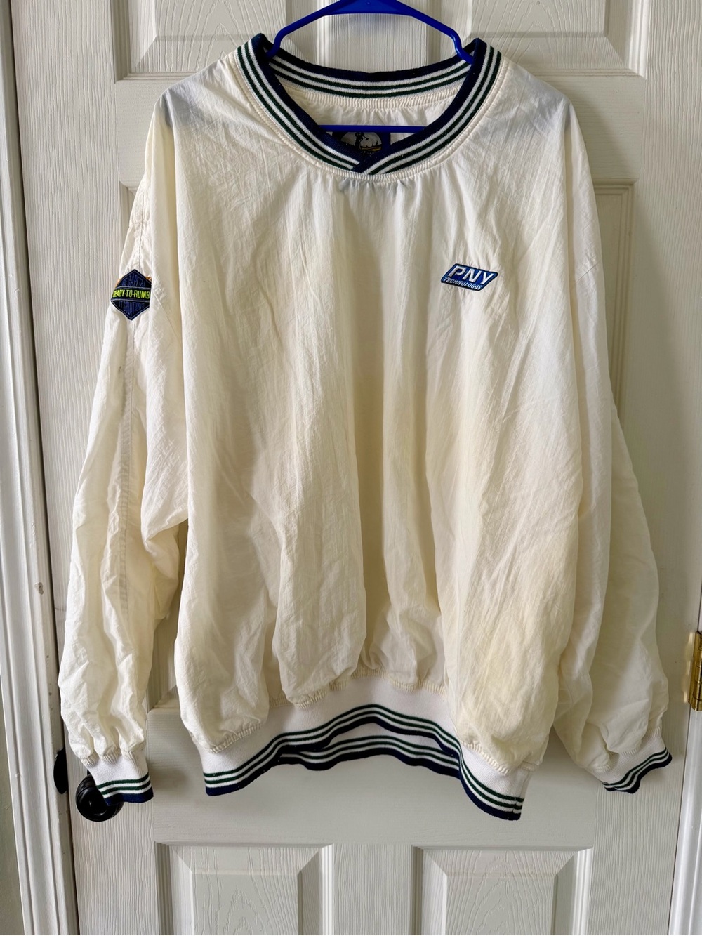 Cream Pullover Windbreaker Jacket